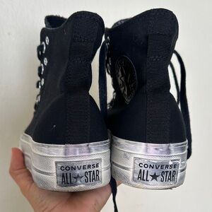 Converse Black High Top Sneakers with White Sole